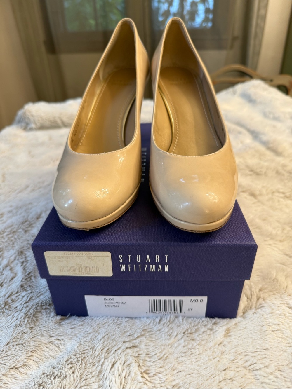Stuart Weitzman blog Bone Patina Patent Leather Pumps